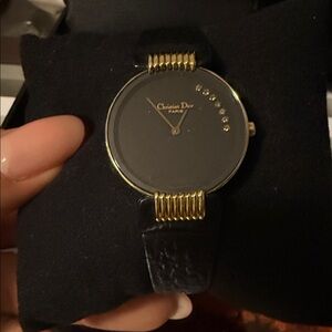 Christian Dior Black and Gold Timepiece